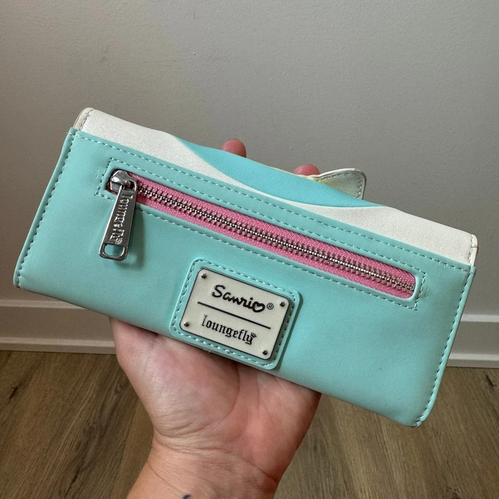 Loungefly x Little Twin Stars Kiki Lala Kawaii Rainbow Pastel Clouds Wallet NWOT